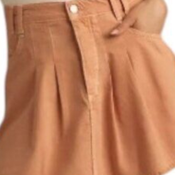 Pilcro Orange pleated Skater Mini Skirt with fray hem NWT size 4 - Picture 5 of 12